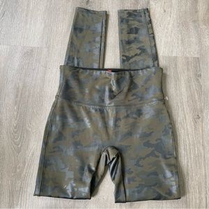 SPANX CAMO Faux Leather leggings Small & XL NWOT